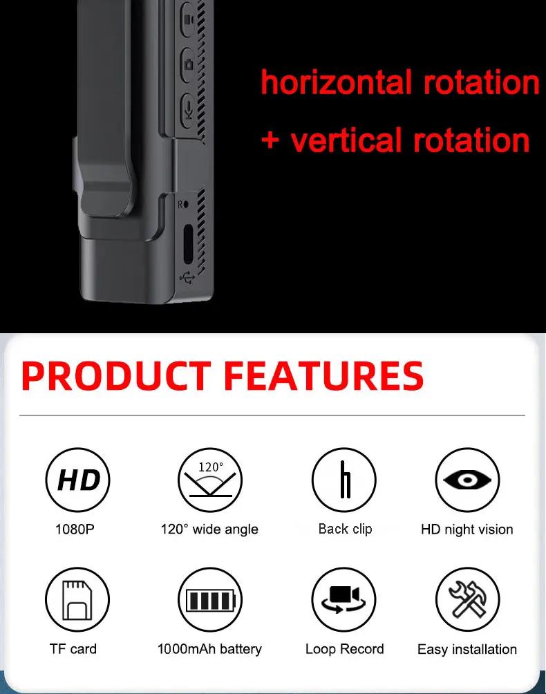 New 1080P Mini Body Camera with Wifi Hotspot Night Vision DVR Function Portable Miniature Camcorder for Digital Video Recording