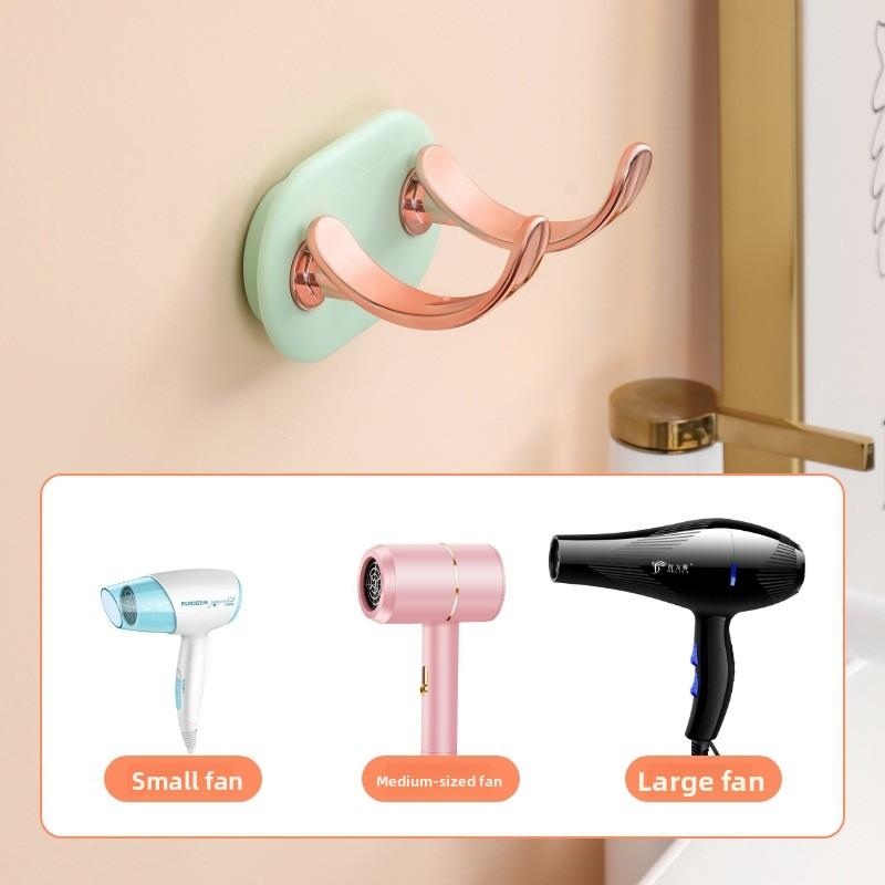 Adjustable Hair Dryer Stand, Household Electric Hanging Rack, Bathroom Wall-mounted Storage Rack Without Drilling, Hair Dryer