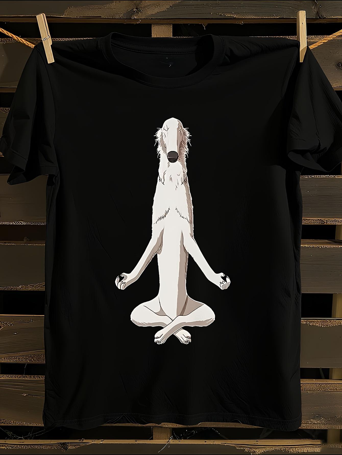 Borzoi Greyhound-like Yoga Dog T-shirt XL