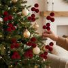 6 Balls Artificial Balls Bouquet Flocking Xmas Tree Ball Ornaments  Home Decoration