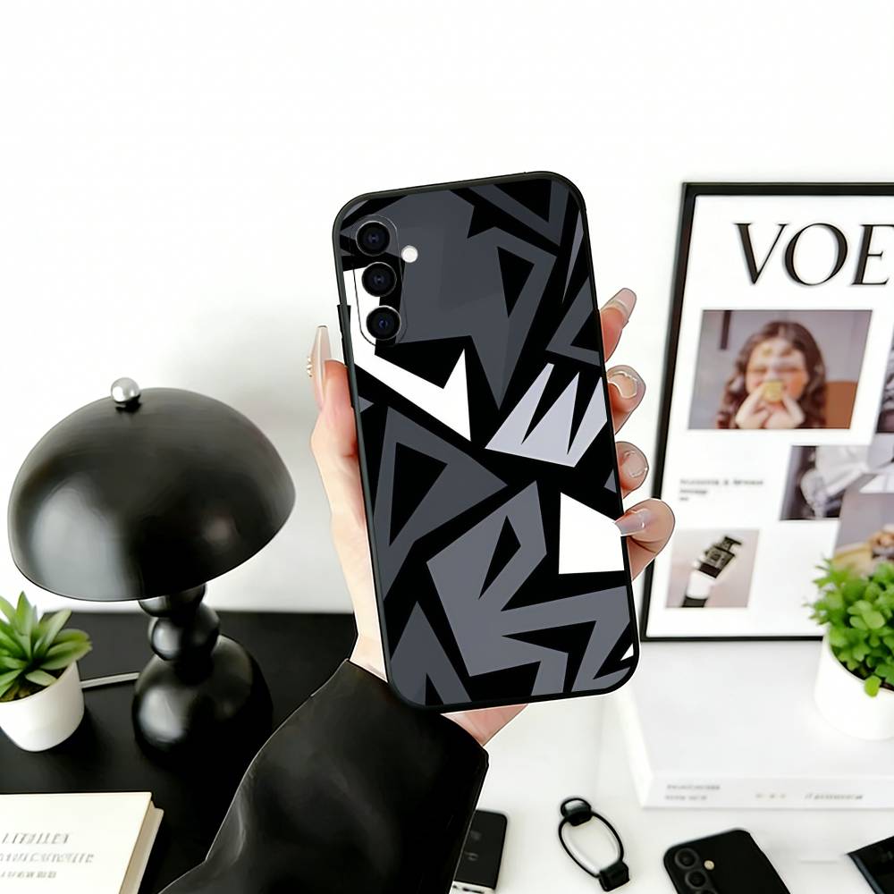 

Geometric figure Phone Case Black Silicone Soft For Samsung Galaxy A73,A72,A71,A70,A53,A52,A51 Samsung a32 5g