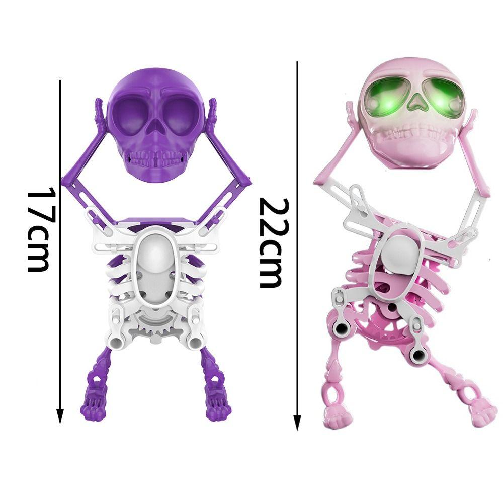 With Music Dancing and Swinging 3D Skull Toy with Lights Wind Up Skeletons New Dancing Skeleton
