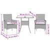 VidaXL Garden Dining Set and Cushions 3 Pcs Beige Rattan Glass 3278607