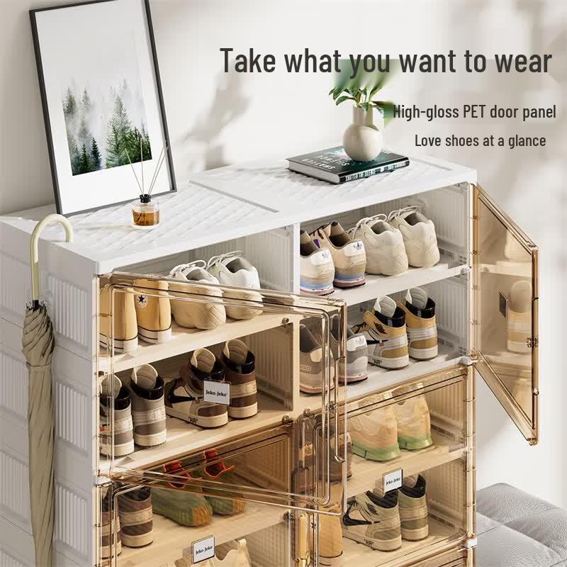 JEKO&JEKO Foldable Magnetic Shoe Cabinet