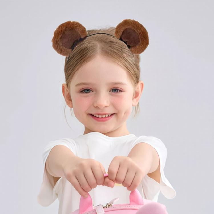 Stretchy Fabric Bear Ears Headwear Skin Friendly Hairband Decorative Hair Hoop Headdress For School Home Parties