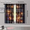 2pcs   Spring Summer Curtains Occult Bookshelf Magic Potions Candles Light Filtering Sheer Curtains Polyester Holiday for