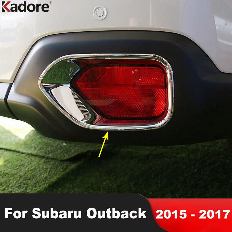For Subaru Outback 2015 2016 2017 Chrome Rear Fog Light Lamp Cover Trim Car Tail Foglight Foglamp Bezel Trims Accessories