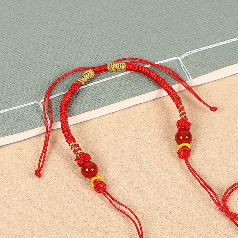 

Браслет ручной работы полуфабрикат DIY Этот год животного красная веревка самоплетеный тонкие бусины нанизывание шнурок комплект аксессуаров New arrival red bracelet rope-thin-red agate