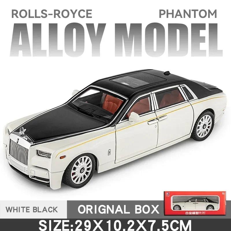 1:18 Big Size Diecast Rolls Royce Phantom Alloy Car Model Collective Miniature Voiture Boyfriend Car Gift Home Decor Toys Boys