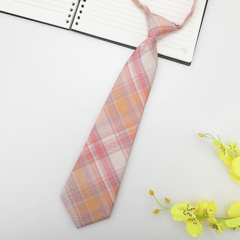 Jk Small Tie Female College Style Lazy Japanese Plaid Uniform Shirt Tie Student Ins Men'S And Women'S Short Styles Free Of Charge