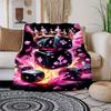 "Royal Flush Dice Set: Luxury Crowned Gaming Pieces with Fiery Flames"Blanket Flannel Throw Blanket for Sofa, Bed, Travel, Camping, Office