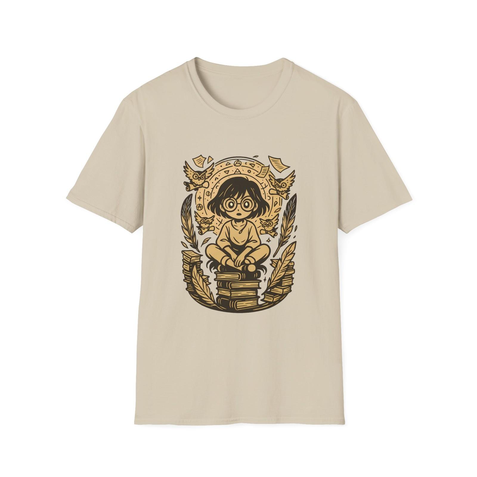 Unisex Softstyle Magic Scholar T-Shirt Mens Womens Tees Top – Fantasy, Books and Owls 3XL