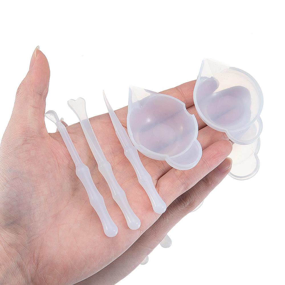 5pcs/set Mix Cup Silicone Mold Epoxy Resin Tools Reusable Mixing Measuring Cups DIY Jewelry Making Crystal Crafts Casting Tools
