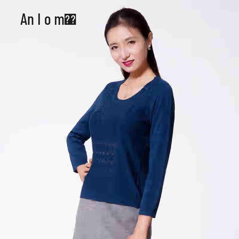 

Anlom Women s Pure Silk Hollow Knit Long Sleeve Sweater 5XL