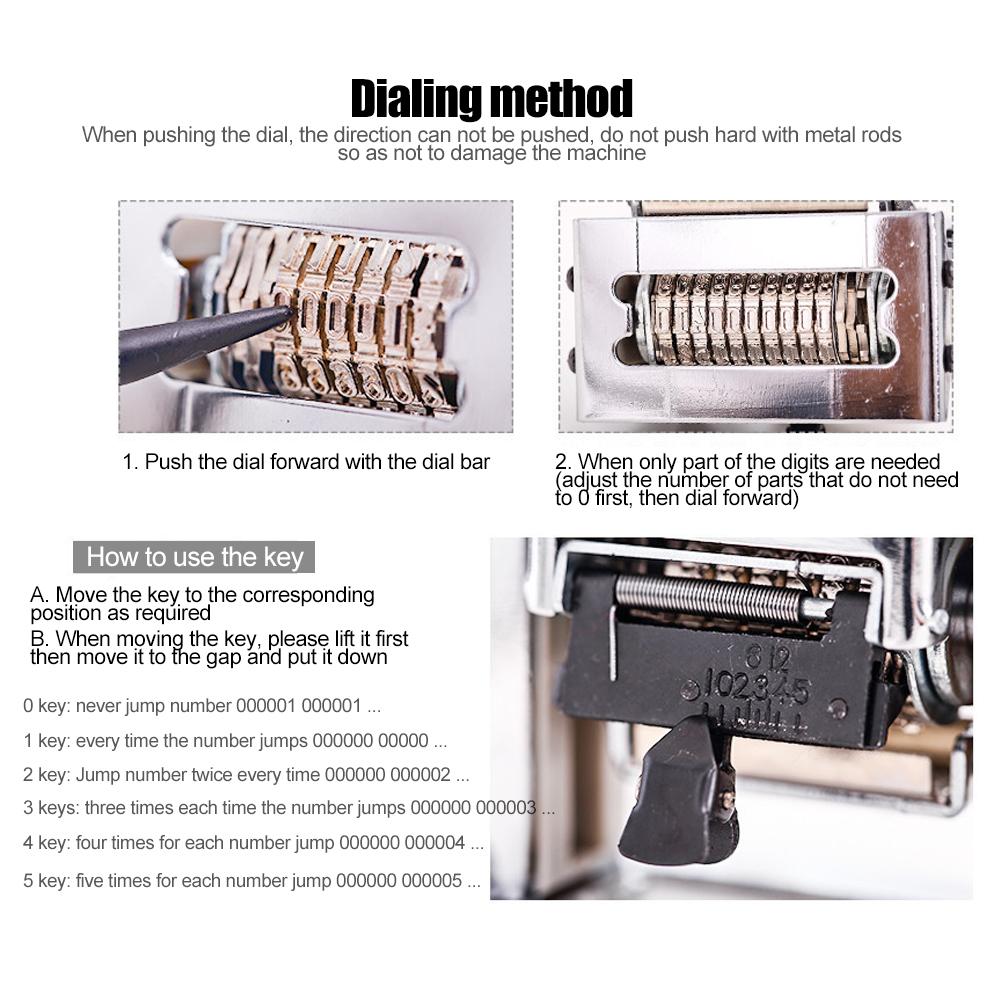 Automatic Numbering Machine 7506 6 Digit Number Coding Page Digital Stamping Machine