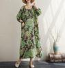 Krátký rukáv Plus size Bavlněné vintage květinové nové šaty pro ženy ležérní volné dlouhé letní šaty