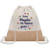 Sac cabas - PLANETEE - Magalie elle assure grave ! - Jute naturel - Imprimé en France - Anses solides