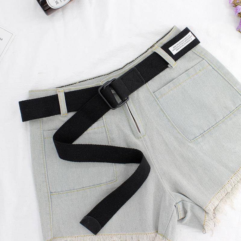 Men'S And Women'S Jeans Bandwidth Simple Teenager Double Ring Buckle Canvas Belt Two Sizes