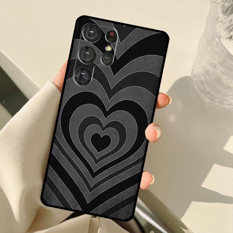 Latte Love Tunnel Brown Heart Case For Samsung Galaxy S22 Ultra S21 S20 S24 S25 Ultra S9 S10 Plus S23 FE S25 FE Back Cover