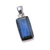 Natural Labradorite Gemstone Handmade 925 Solid Sterling Silver Pendant 1" v4T72