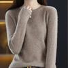 Sleeved Round Neck Sweater with Shoulder Sleeves Women's Autumn and Winter Loose Hollow Pullover Fashionable and Versatile Knit Sweater