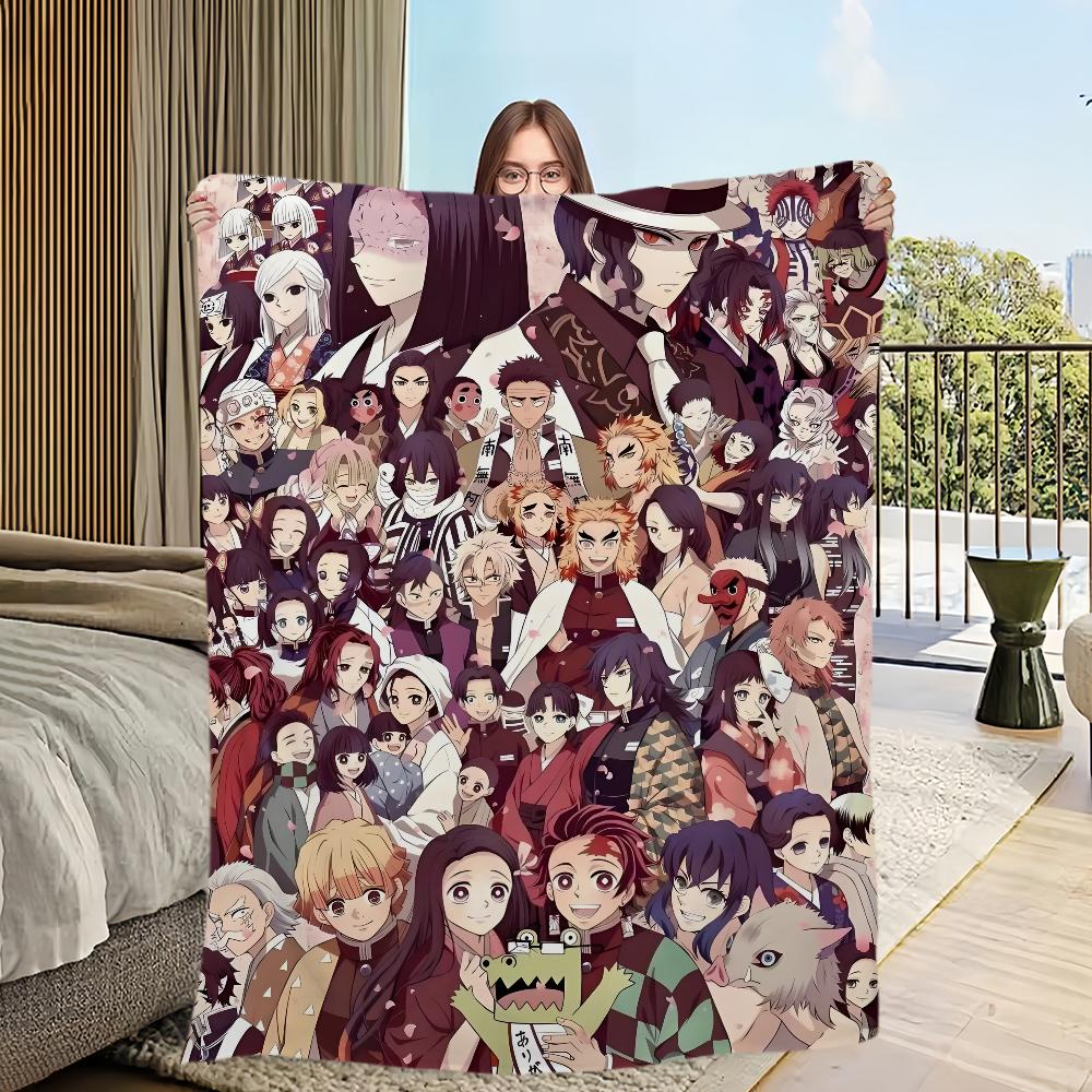 Blanket Soft Comfortable Nap Plush Suitable Iiving Room Office Bedroom Birthday D-Demon Slayer Kimetsu No Yaiba-S Home Kid Gift