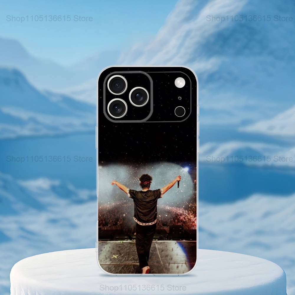 Cool B-Bruno M-Mars Singer Case For iPhone X,XS,SE,12,15,Pro,17,Plus,11,Max,13,XR,14,16,Mini,Transparent Soft Cover