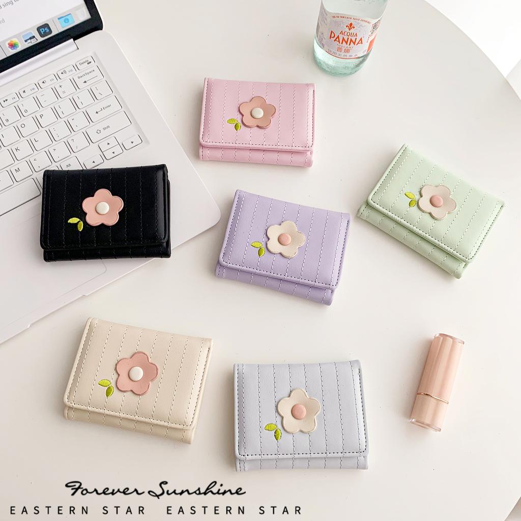 Flower Bag~ Simple Multi-Color Three-Fold Change Bag For Women'S High-End Sense Of Simple Flower Wallet
