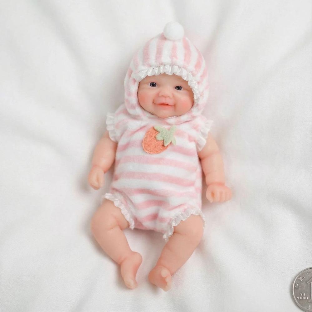 

Мила мініатюрна 6-дюймова лялька-симулятор з цільного силікону Вів єн з м якою на дотик шкірою, розтяжним тілом, ляльки-новонароджені, яскрава дівчинка, що посміхається, ляльки-відродження для дітей girl doll