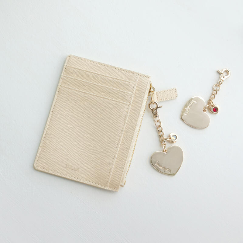 D.LAB Mori Card Wallet + Birthstone Heart Keyring - 3 Colors