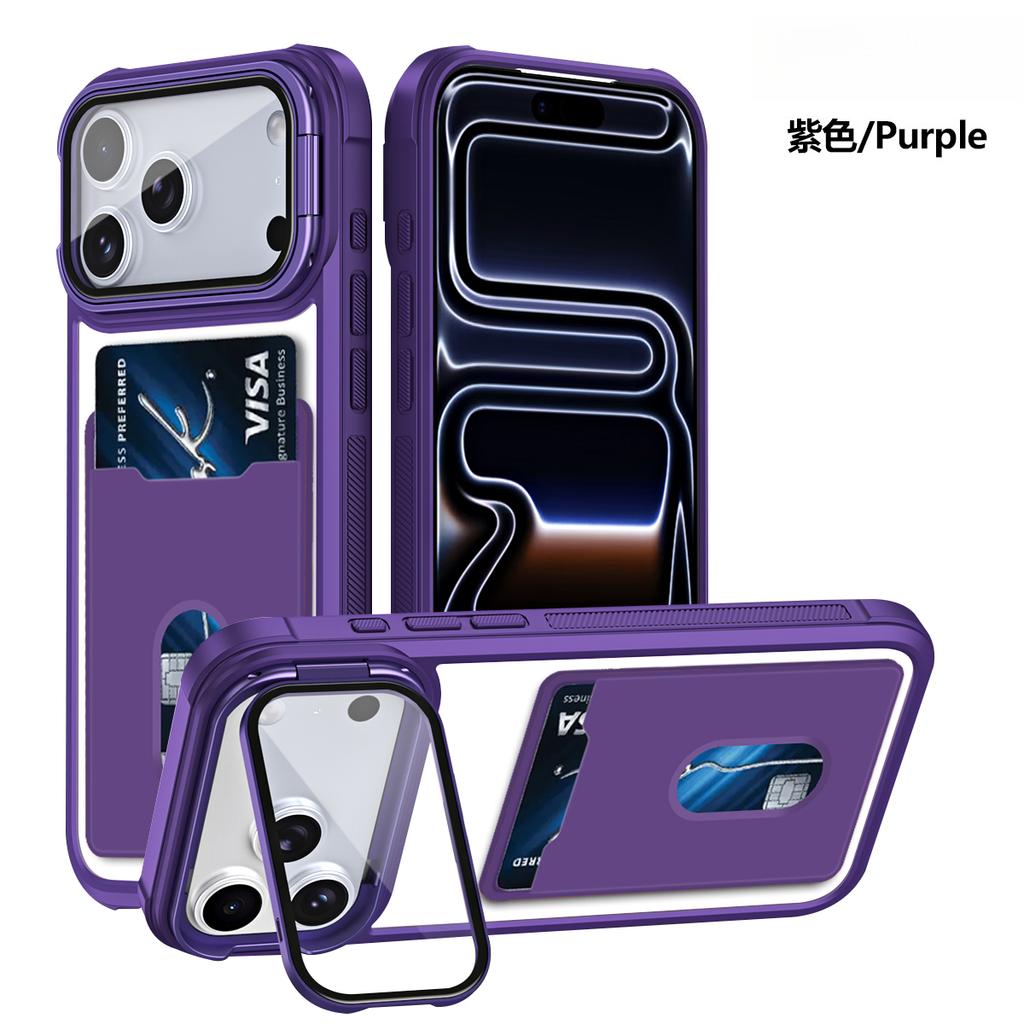 Luxury Transparent Slot Card Holder Skin Feel Phone Case For iPhone 17 Pro Max 16 Plus 15 14 13 12 Shockproof Slim Fit Cover