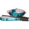 Kvinner Laser Faux Leather Rivet Choker Halskjede med Sex Leash Night Club smykker