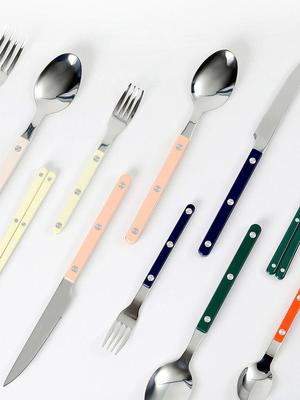 Kitchen Malling Tiny Blanc Rev Color Handle Stainless Steel Cutlery 6 Types 8 Colors To Choose from