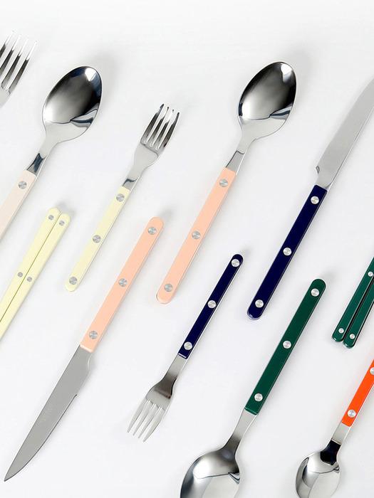 

Кухонний Malling Tiny Blanc Rev Кольорова ручка Столові прибори з нержавіючої сталі 6 видів 8 кольорів на вибір 3. Dinner spoon (500 won)