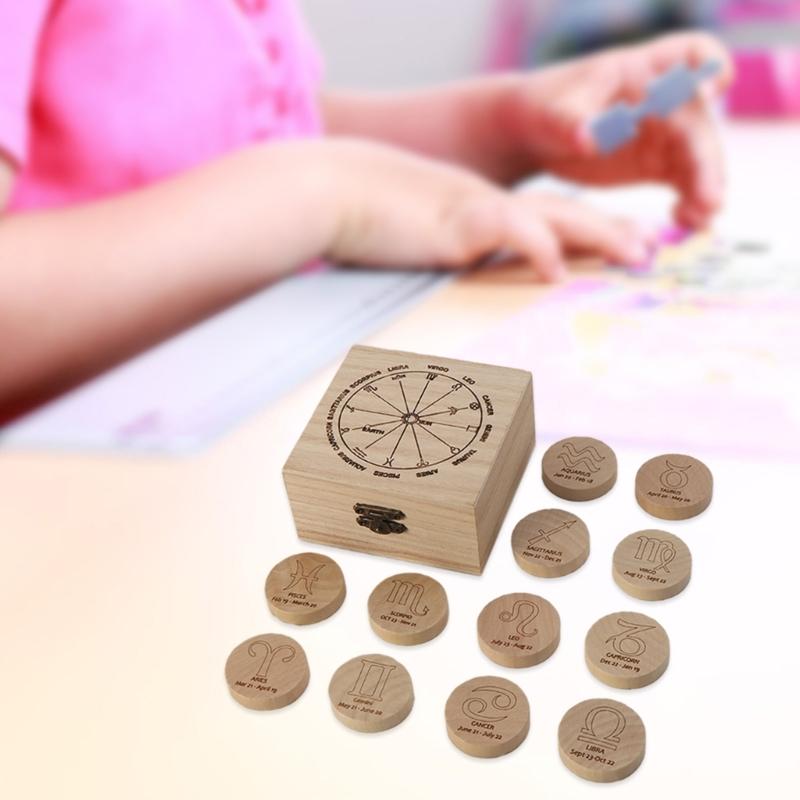 Hexendekoration Hexen Heimdeko-Kits Meditation Holz Runen Heilkristallsteine Set Hexenrune Rune Holzrunensteine Set