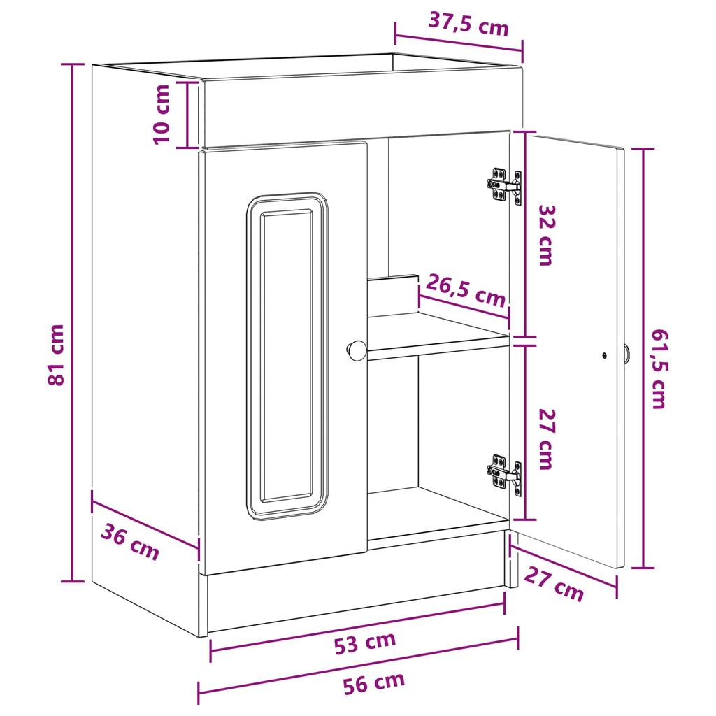 Under Sink Bathroom Cabinet Artisan Oak