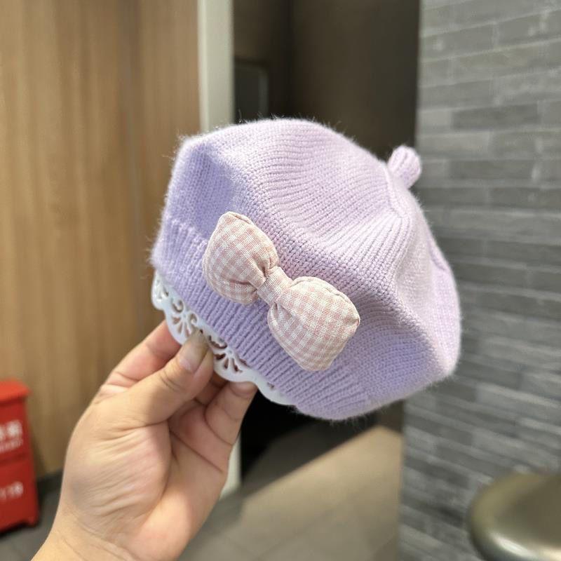 Korean Style Knit Wool Beret for Baby Girls - Autumn/Winter Fashionable Toddler Hat