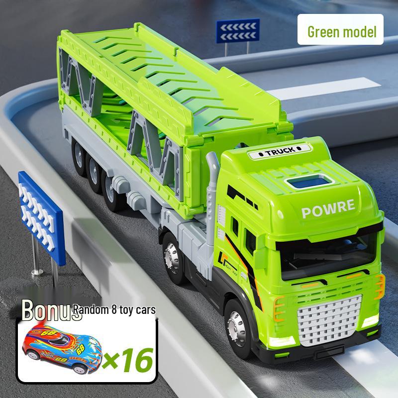 Kids' Large Alloy Engineering Car Puzzle with Deformation and Track Ejection - Boys' Toy Truck