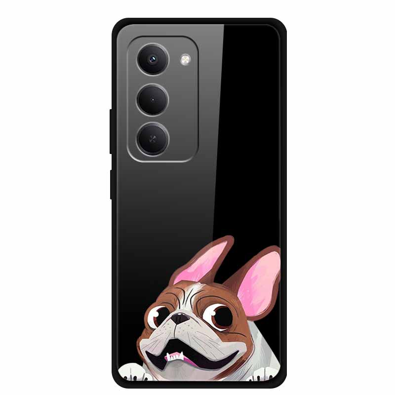 Glas-Rückseite für Xiaomi Redmi 15 4G Cartoon Niedlich Weicher Stoßfänger Harte Gehärtete Glas Hülle für Xiaomi Redmi 15 5G Hülle 6,9" Schale