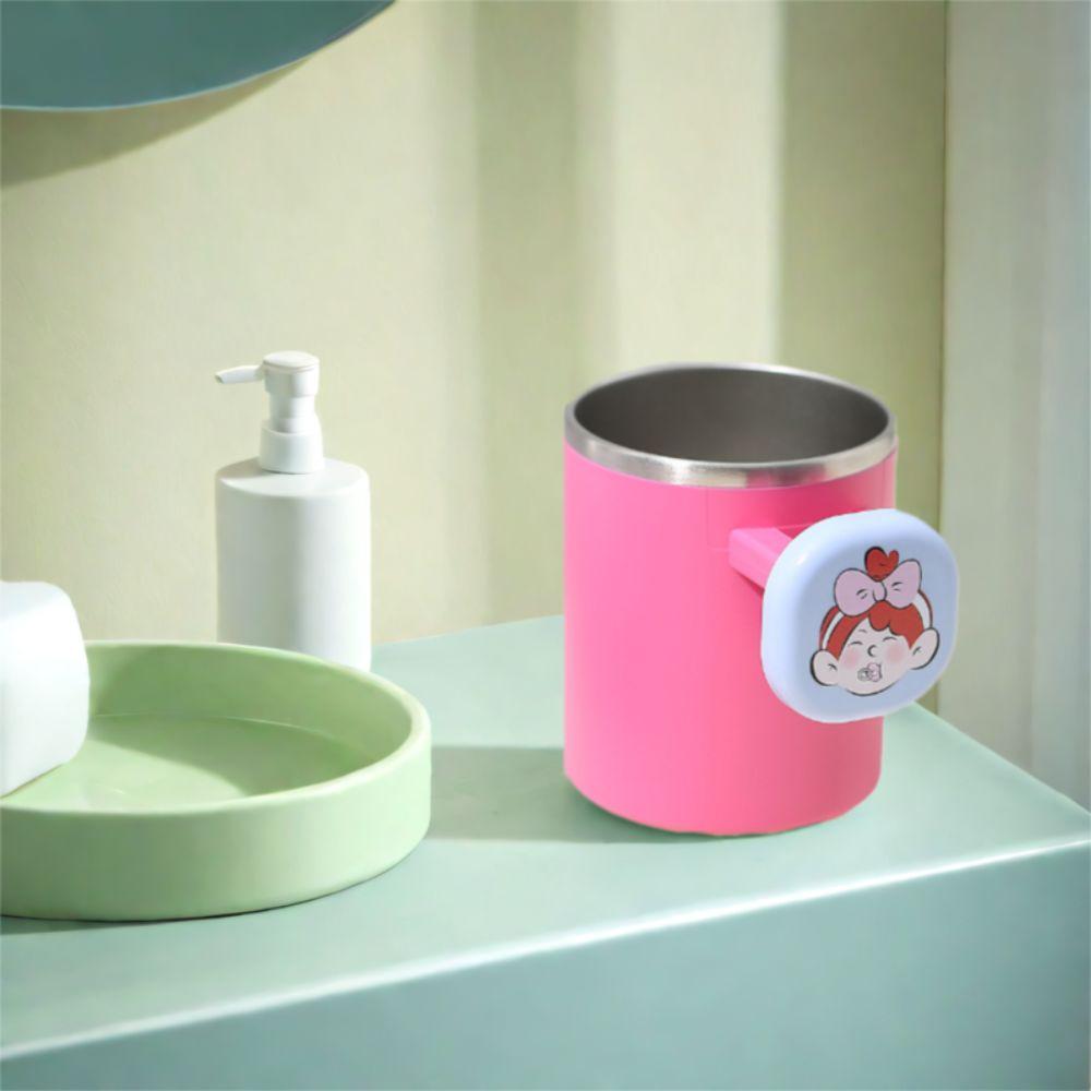 Cartoon Stainless Steel Mouthwash Cup Portable Toothbrush Holder Couple Set Toothbrush Cup  Travel