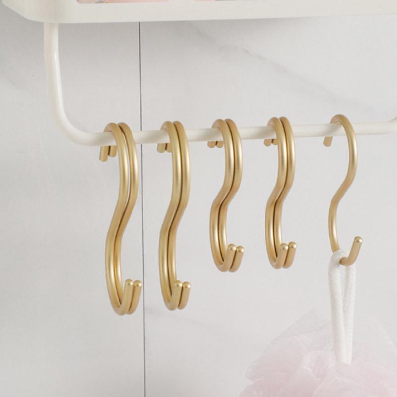 6Pcs Aluminium Alloy S Shape Hooks Practical Kitchen Railing Hanger Hook Clasp Holder Hooks For Hanging Clothes Handbag