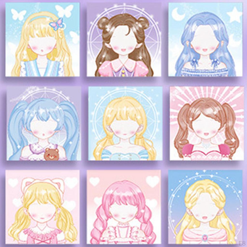 12 Count Princess Face Sticker Craft for Kids Birthday Activities