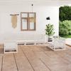 7 Pcs Garden Furniture Set Solid Pine Wood