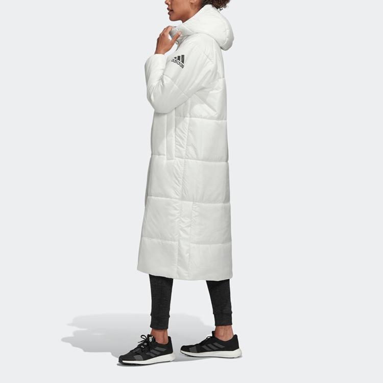 Adidas Uformell Sport Varm Lang Hettebomullsjakke Vinter Damejakker Hvit EK4814