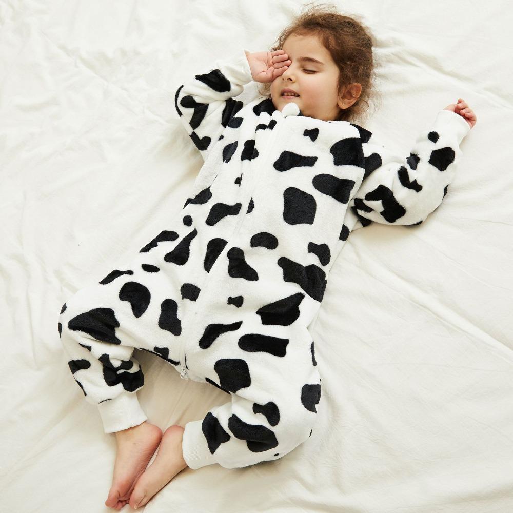Kids Flannel Onesie Pajamas Cartoon Loungewear Christmas Costume Flannel Sleeping Bag Jumpsuit