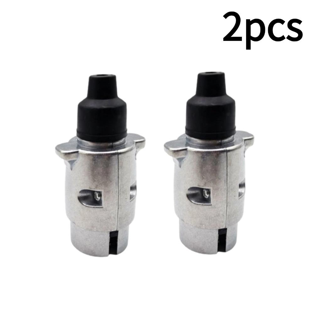 1/2/3pcs 12V 7 Pin Trailer Plug Socket Durable 7 Pin Aluminium Alloy Plug Trailer Truck Towing Electrics 12V Connector EU Plug