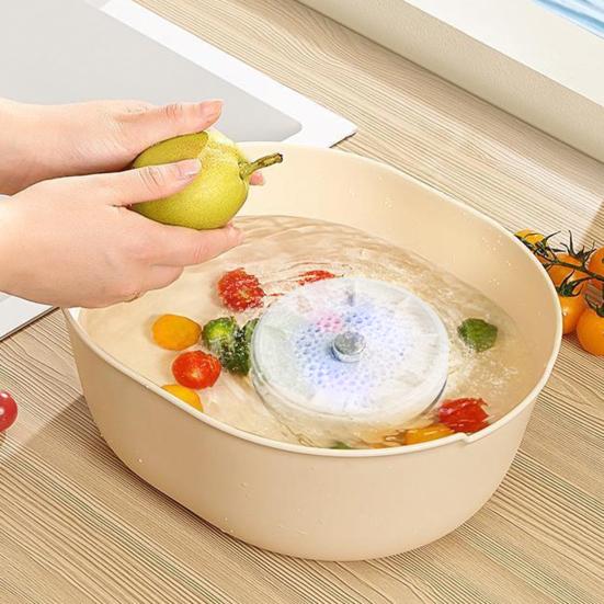 Fruit And Vegetable Washing Machine Deep Vortex Cleaning Fruit Washer Removes Dirt Wax Pesticides Waterproof Rotatable Vegetable Purifier for Home Use