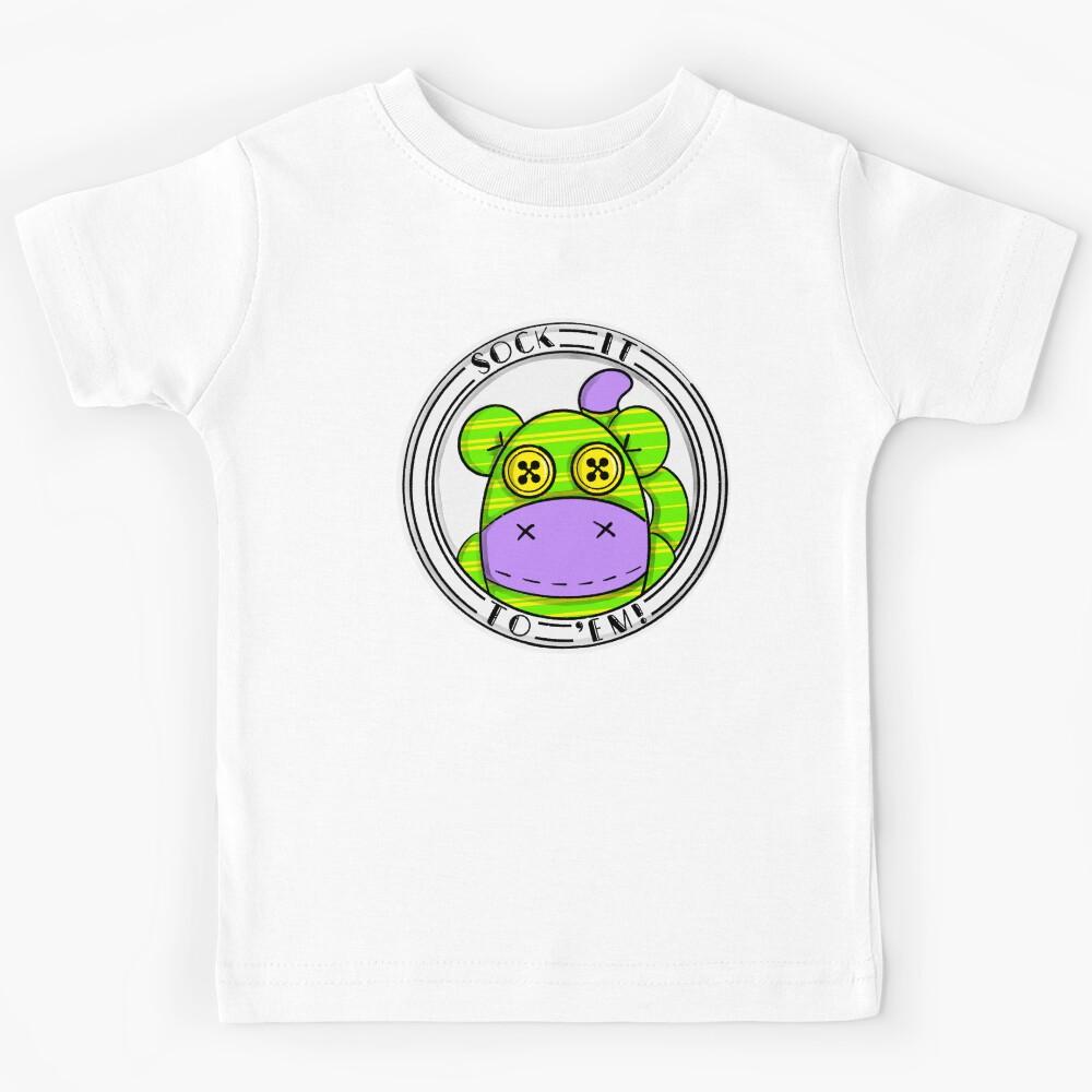 Sock It To  Em! Circle Emblem Sock Monkey Kids T-Shirt 130