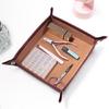 Fashion PU Leather Storage Tray Jewelry Storage Dish Desk Accessory Tray Suitable For Watches And Small Items