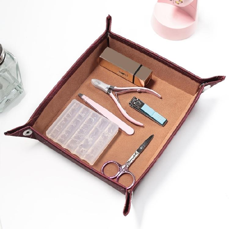 Fashion PU Leather Storage Tray Jewelry Storage Dish Desk Accessory Tray Suitable For Watches And Small Items